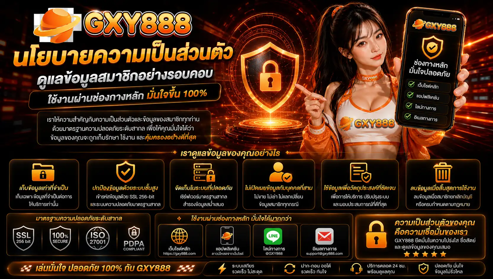 นโยบายความเป็นส่วนตัว gxy888 ดูแลข้อมูลสมาชิกอย่างรอบคอบ ใช้งานผ่านช่องทางหลักมั่นใจขึ้น
